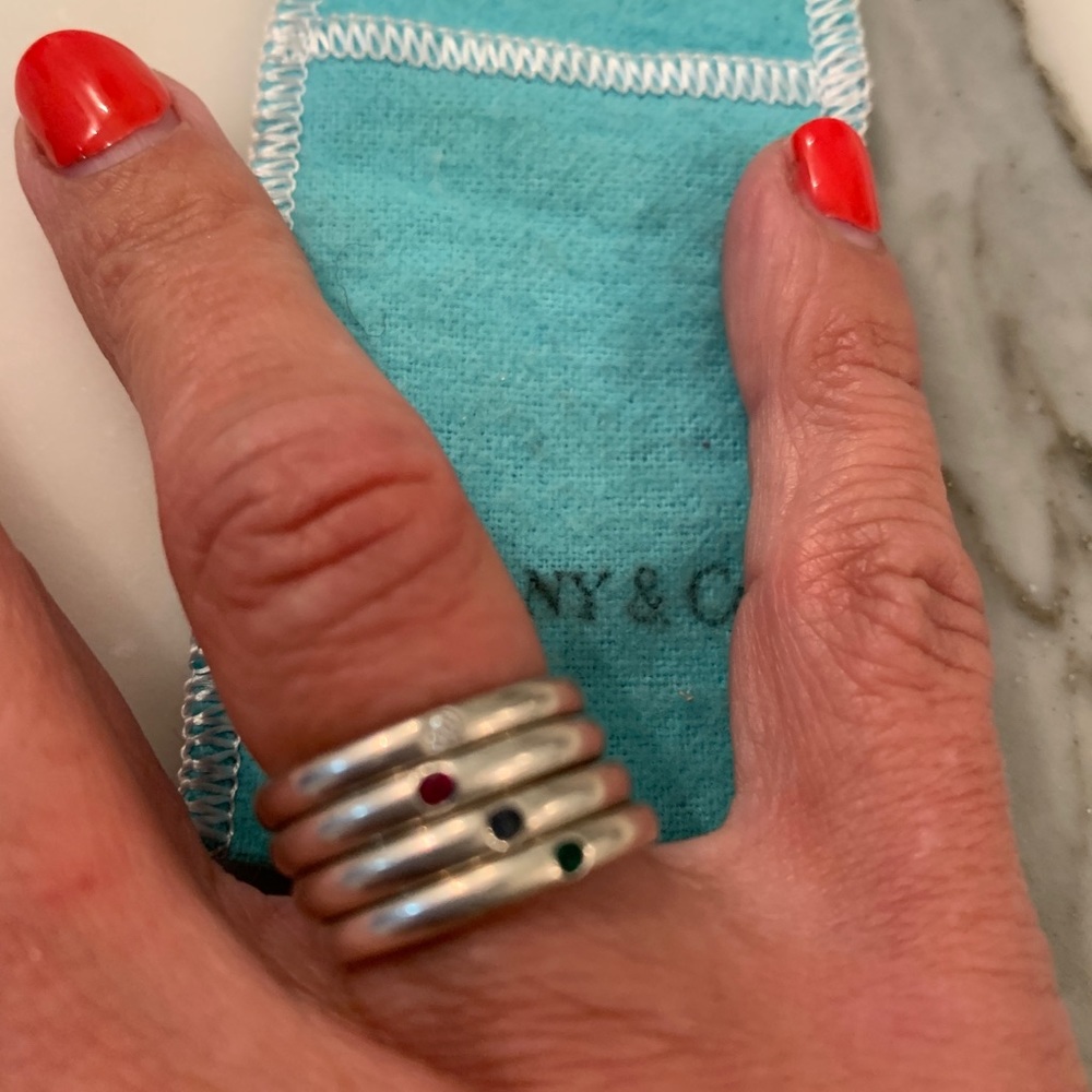 Tiffany & Co. 925. & stone single stackable rings